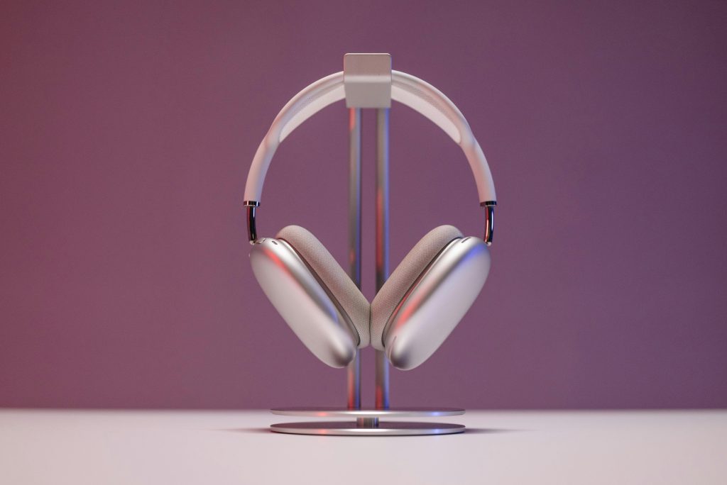 White and Silver Headphones